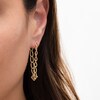 Thumbnail Image 2 of Made in Italy Oval Link Chain Drop Front/Back Earrings in Sterling Silver with 18K Gold Plate