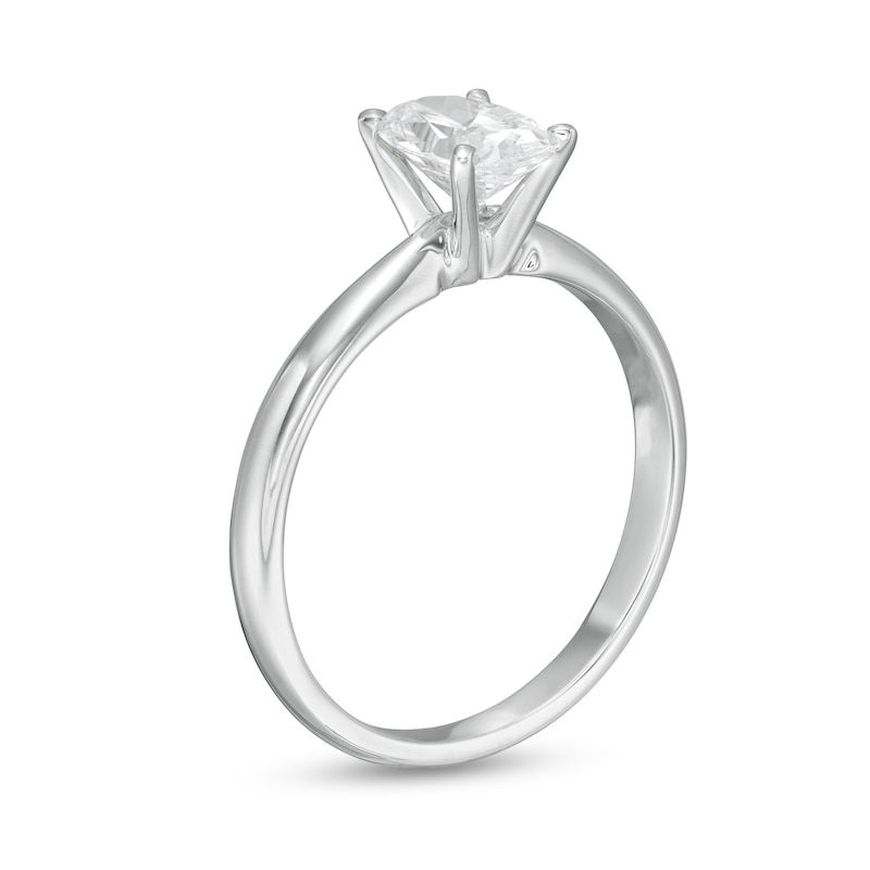 1 CT. Certified Oval Lab-Created Diamond Solitaire Engagement Ring in 14K White Gold (F/VS2)