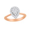 3/8 CT. T.W. Composite Diamond Pear-Shaped Frame Ring in 10K Rose Gold