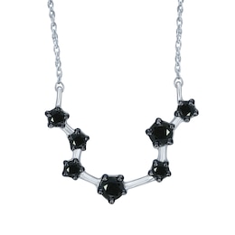 1/5 CT. T.W. Black Diamond Aquarius Constellation Necklace in Sterling Silver