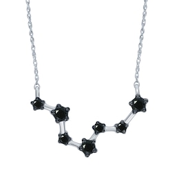 1/5 CT. T.W. Black Diamond Pisces Constellation Necklace in Sterling Silver