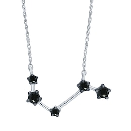1/5 CT. T.W. Black Diamond Aries Constellation Necklace in Sterling Silver