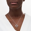 Thumbnail Image 2 of 1/2 CT. T.W. Diamond Double Heart Pendant in Sterling Silver