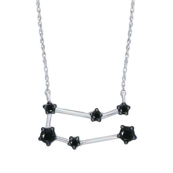 1/5 CT. T.w. Black Diamond Gemini Constellation Necklace in Sterling Silver