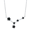 Thumbnail Image 0 of 1/5 CT. T.W. Black Diamond Cancer Constellation Necklace in Sterling Silver