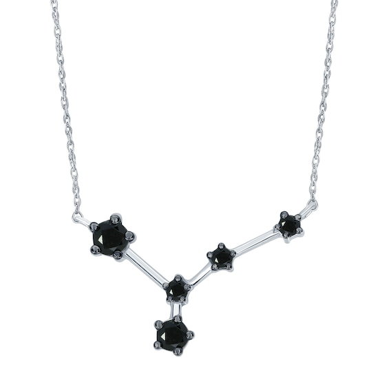 1/5 CT. T.w. Black Diamond Cancer Constellation Necklace in Sterling Silver