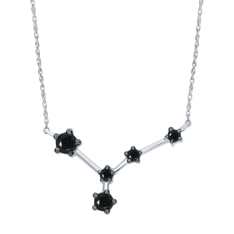 1/5 CT. T.W. Black Diamond Cancer Constellation Necklace in Sterling Silver