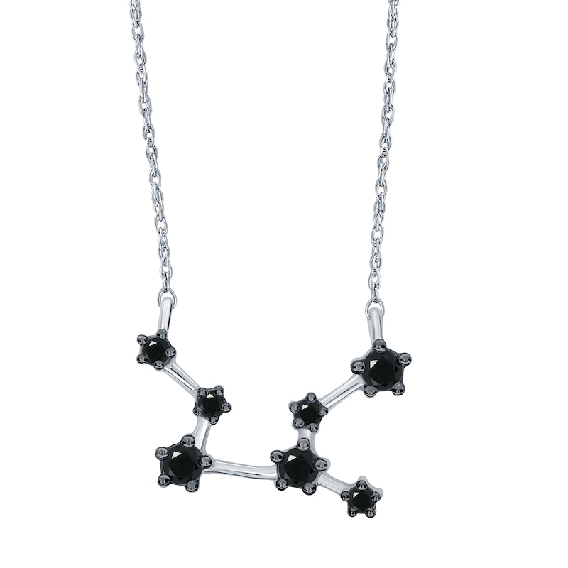 1/5 CT. T.W. Black Diamond Virgo Constellation Necklace in Sterling Silver