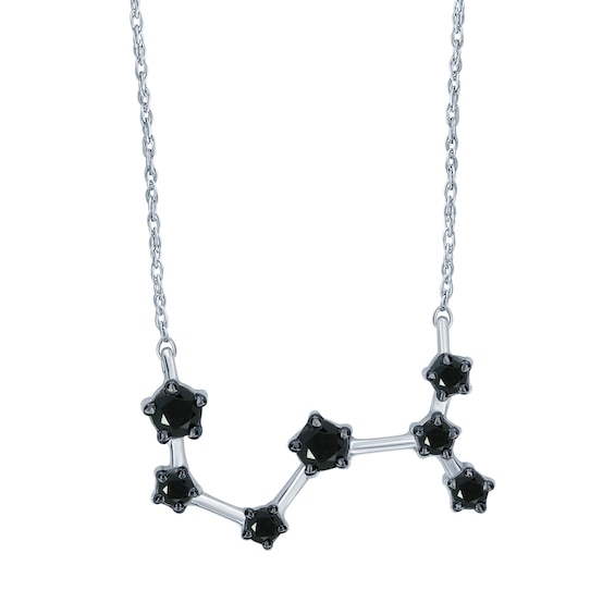 1/5 CT. T.w. Black Diamond Scorpio Constellation Necklace in Sterling Silver