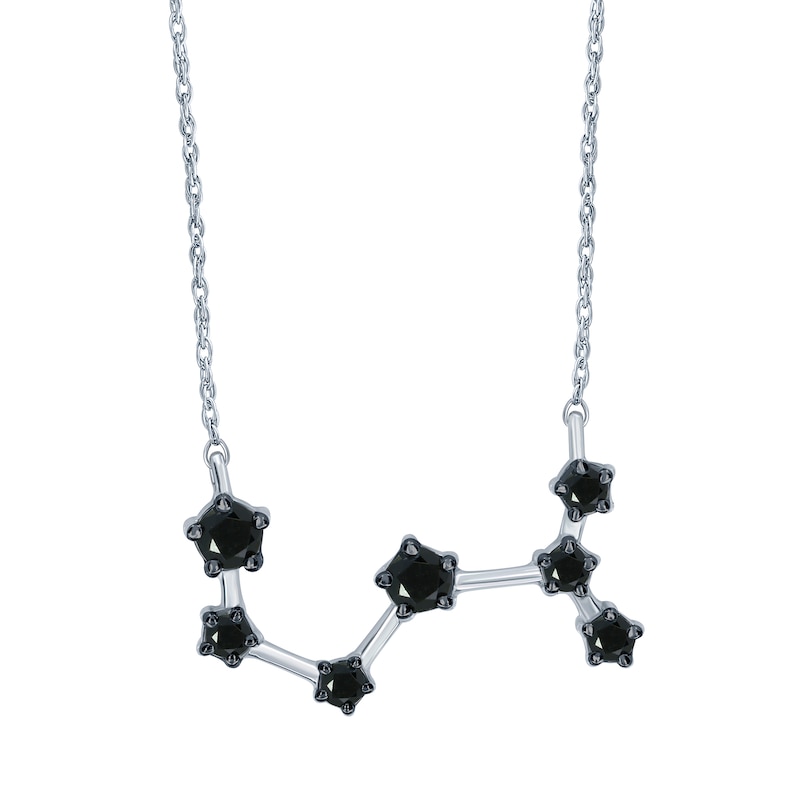 1/5 CT. T.W. Black Diamond Scorpio Constellation Necklace in Sterling Silver