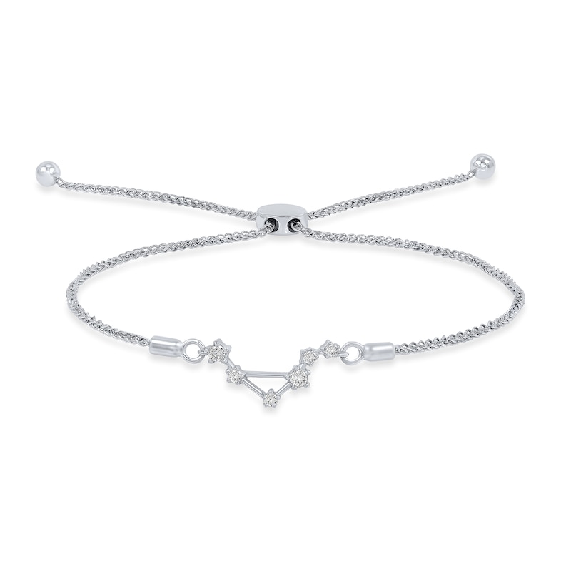 Main Image 1 of 1/5 CT. T.W. Diamond Libra Constellation Bolo Bracelet in Sterling Silver - 9"