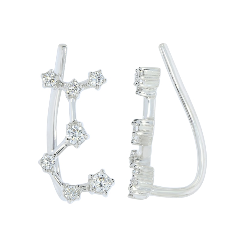 1/5 CT. T.W. Diamond Scorpio Constellation Crawler Earrings in Sterling Silver