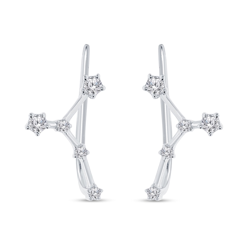 1/5 CT. T.W. Diamond Cancer Constellation Crawler Earrings in Sterling Silver