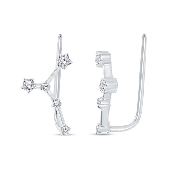 1/5 CT. T.w. Diamond Cancer Constellation Crawler Earrings in Sterling Silver