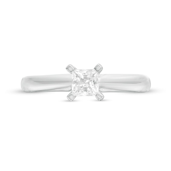1/2 CT. Princess-Cut Diamond Solitaire Engagement Ring in 14K White Gold (J/I2)
