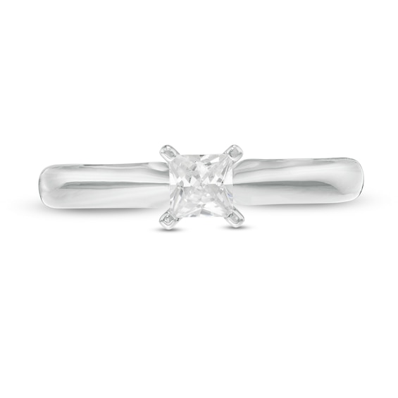 1/ CT. Princess-Cut Diamond Solitaire Engagement Ring in 14K White Gold (J/I2