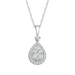 1/3 CT. T.W. Composite Diamond Pear Pendant in 10K White Gold