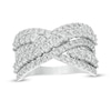 Thumbnail Image 1 of 2 CT. T.W. Certified Lab-Grown Diamond Multi-Row Bypass Ring in 14K White Gold (F/SI2)