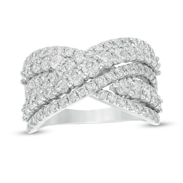 2 CT. T.W. Certified Lab-Created Diamond Multi-Row Bypass Ring in 14K White Gold (F/SI2)