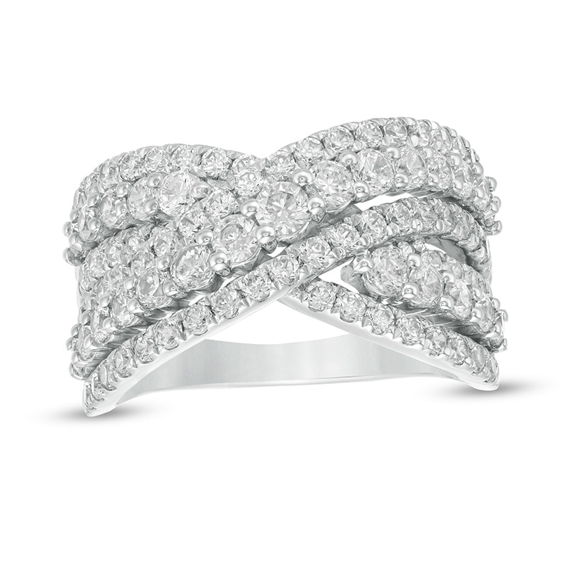 Main Image 1 of 2 CT. T.W. Certified Lab-Grown Diamond Multi-Row Bypass Ring in 14K White Gold (F/SI2)