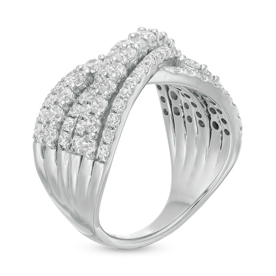 2 CT. T.w. Certified Lab-Grown Diamond Multi-Row Bypass Ring in 14K White Gold (F/Si2)