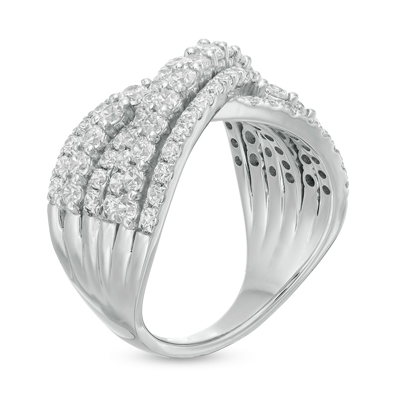 2 CT. T.W. Certified Lab-Created Diamond Multi-Row Bypass Ring in 14K White Gold (F/SI2)