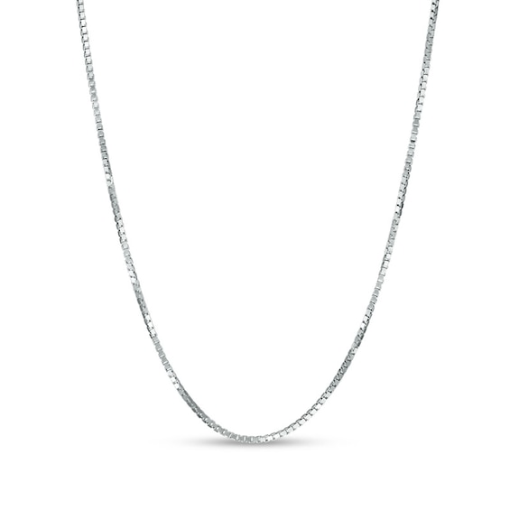 0.55mm Box Chain Necklace in Solid 14K White Gold - 16"
