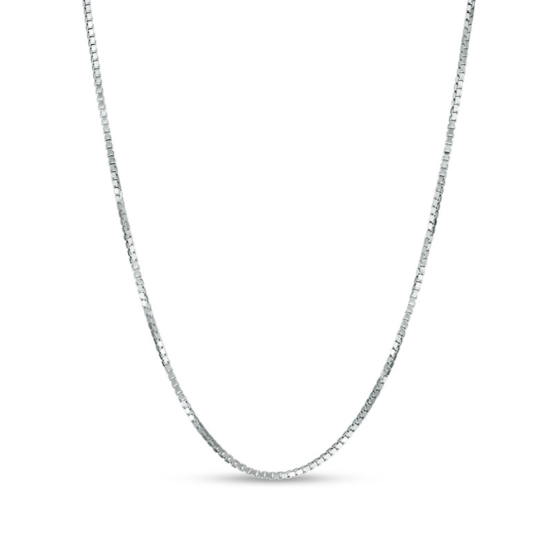 Main Image 1 of 0.55mm Box Chain Necklace in Solid 14K White Gold - 16"