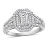1-1/3 CT. T.W. Emerald-Cut Diamond Double Frame Engagement Ring in Platinum