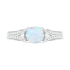 Thumbnail Image 2 of 6.0mm Lab-Created Opal and White Sapphire Split Shank Ring in Sterling Silver