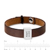 Thumbnail Image 3 of Men's Engravable Black or Brown Leather Bracelet with Sliding Accent in Sterling Silver (1-3 Lines) - 8.5"