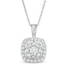 Thumbnail Image 0 of 1 CT. T.W. Certified Lab-Created Diamond Cushion Frame Pendant in 14K White Gold (F/SI2)