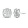 Thumbnail Image 0 of 1 CT. T.W. Certified Lab-Created Diamond Cushion Frame Stud Earrings in 14K White Gold (F/SI2)