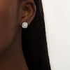 Thumbnail Image 1 of 1 CT. T.W. Certified Lab-Created Diamond Cushion Frame Stud Earrings in 14K White Gold (F/SI2)