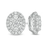 Thumbnail Image 0 of 1 CT. T.W. Certified Lab-Created Diamond Oval Frame Stud Earrings in 14K White Gold (F/SI2)