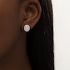 Thumbnail Image 1 of 1 CT. T.W. Certified Lab-Created Diamond Oval Frame Stud Earrings in 14K White Gold (F/SI2)