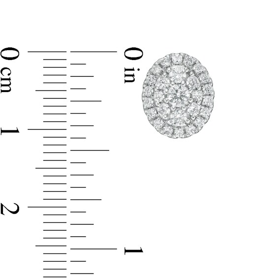 1 CT. T.w. Certified Lab-Grown Diamond Oval Frame Stud Earrings in 14K White Gold (F/Si2)