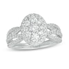 Thumbnail Image 1 of 1 CT. T.W. Certified Lab-Grown Diamond Oval Frame Split Shank Ring in 14K White Gold (F/SI2)