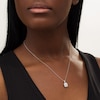 Thumbnail Image 2 of 1/2 CT. T.W. Certified Emerald-Cut Lab-Grown Diamond Octagonal Double Frame Pendant in 14K White Gold (F/SI2)