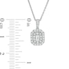 Thumbnail Image 2 of 1/2 CT. T.W. Certified Emerald-Cut Lab-Created Diamond Octagonal Double Frame Pendant in 14K White Gold (F/SI2)