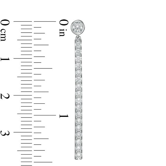 1 CT. T.w. Certified Lab-Grown Diamond Stick Drop Earrings in 14K White Gold (F/Si2)