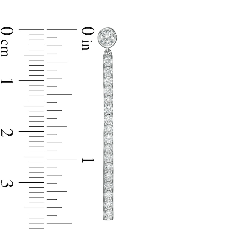 Main Image 3 of 1 CT. T.W. Certified Lab-Grown Diamond Stick Drop Earrings in 14K White Gold (F/SI2)