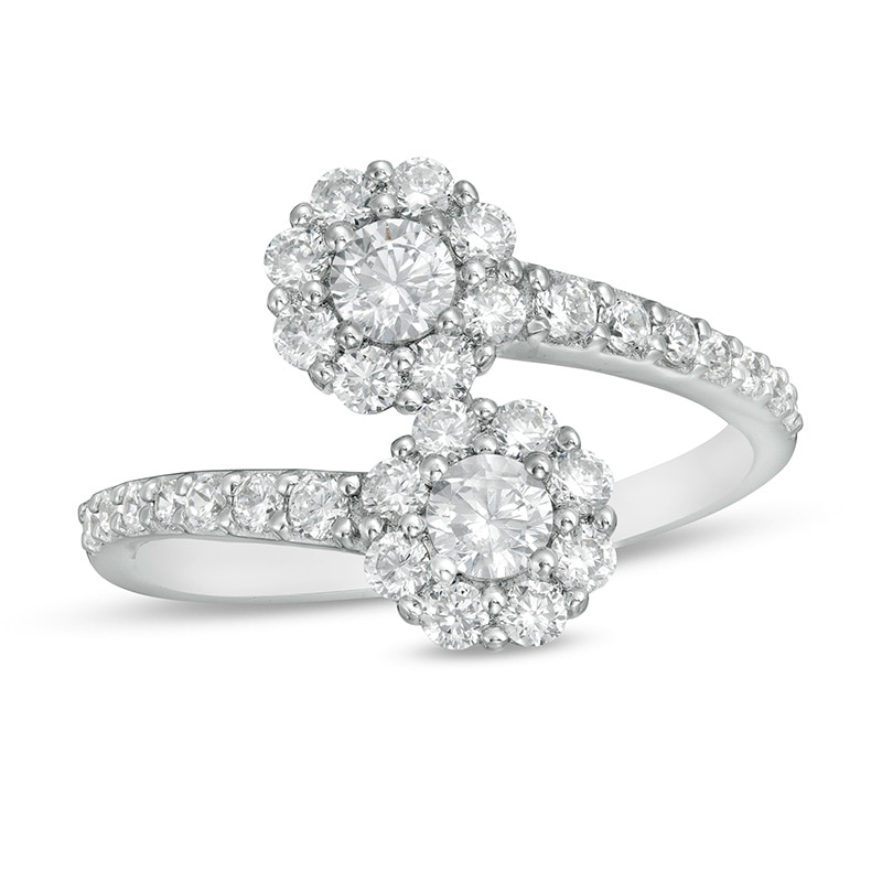 1 CT. T.W. Certified Lab-Created Diamond Bypass Ring in 14K White Gold (F/SI2)