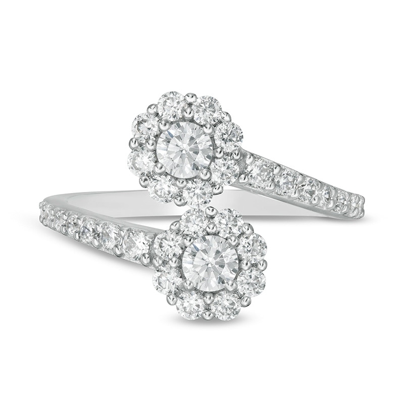 1 CT. T.W. Certified Lab-Created Diamond Bypass Ring in 14K White Gold (F/SI2)
