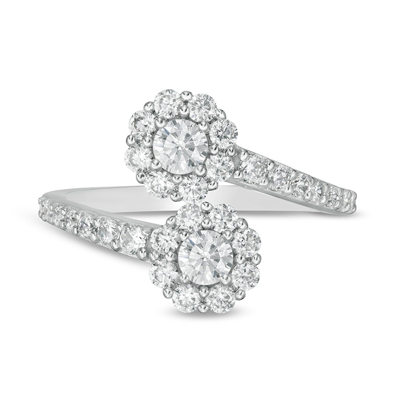 Main Image 4 of 1 CT. T.W. Certified Lab-Grown Diamond Bypass Ring in 14K White Gold (F/SI2)