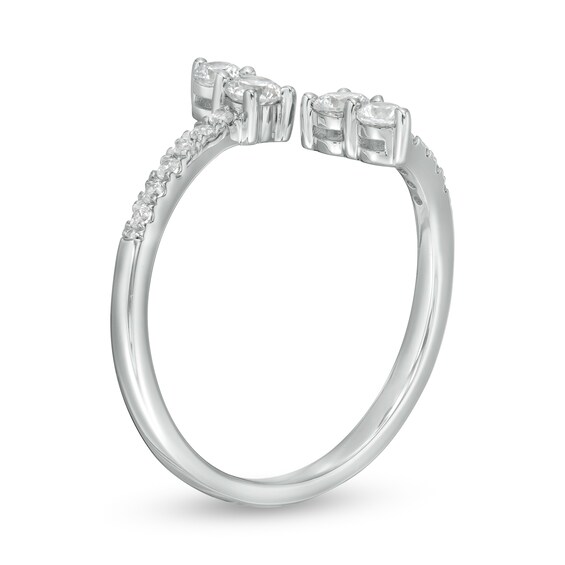 1/2 CT. T.w. Certified Lab-Grown Diamond Bypass Ring in 14K White Gold (F/Si2)