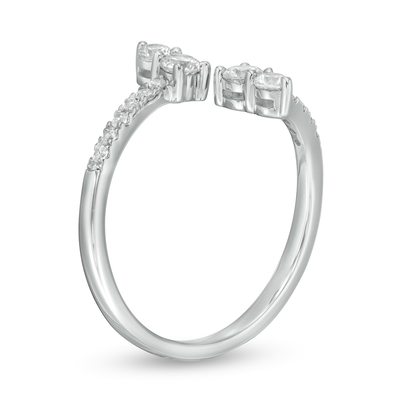 1/2 CT. T.W. Certified Lab-Created Diamond Bypass Ring in 14K White Gold (F/SI2)
