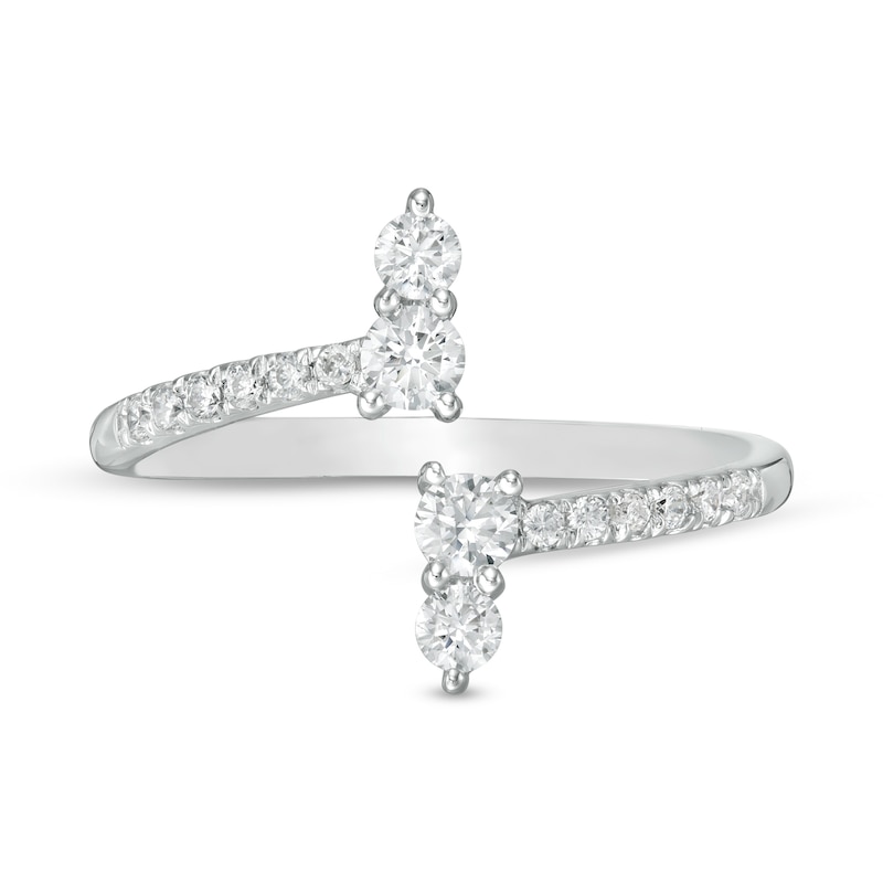 Main Image 4 of 1/2 CT. T.W. Certified Lab-Grown Diamond Bypass Ring in 14K White Gold (F/SI2)
