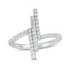 Thumbnail Image 1 of 3/8 CT. T.W. Certified Lab-Grown Diamond Triple Vertical Bar Ring in 14K White Gold (F/SI2)