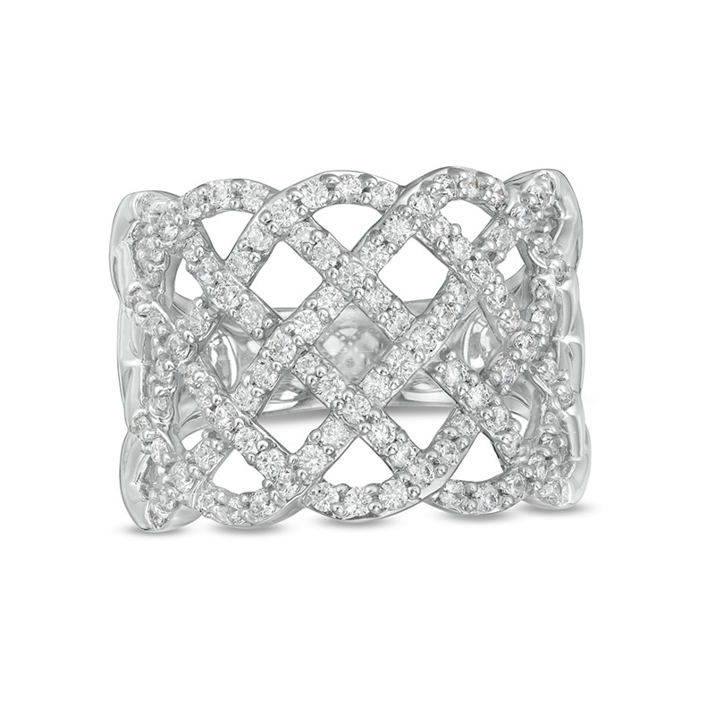 Main Image 1 of 1 CT. T.W. Certified Lab-Grown Diamond Lattice Ring in 14K White Gold (F/SI2)